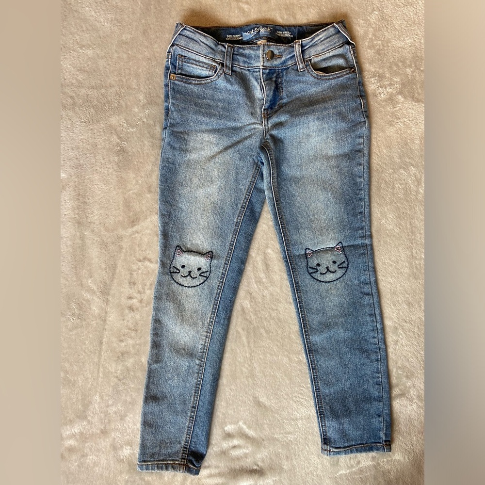 Cat & Jack girls skinny jeans with embroidered detail